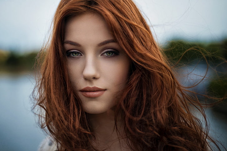 HD wallpaper: women, face, portrait, redhead, green eyes, beauty, beautiful  woman | Wallpaper Flare