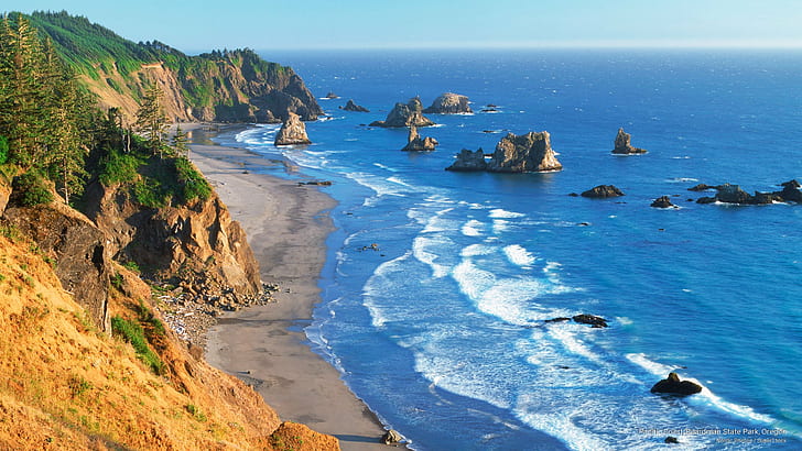 Pacific Coast, Boardman State Park, Oregon, Beaches, HD wallpaper