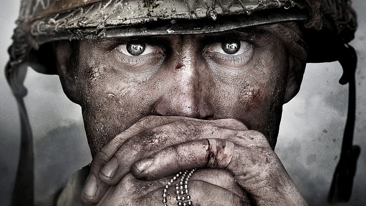 reflection, Call of  Duty WWII, video games, soldier, Call of Duty