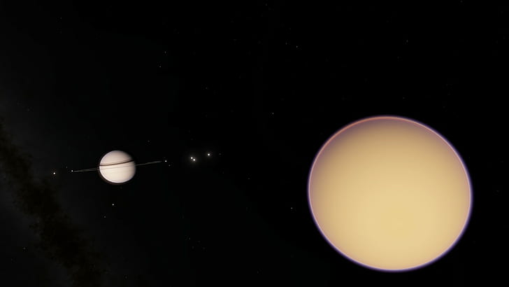 space, Space Engine, planet, Saturn, titan