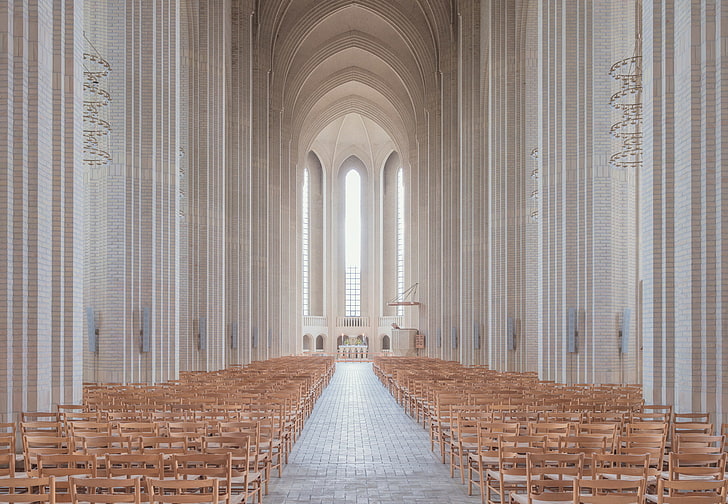 architecture, building, Copenhagen, Denmark, church, interior