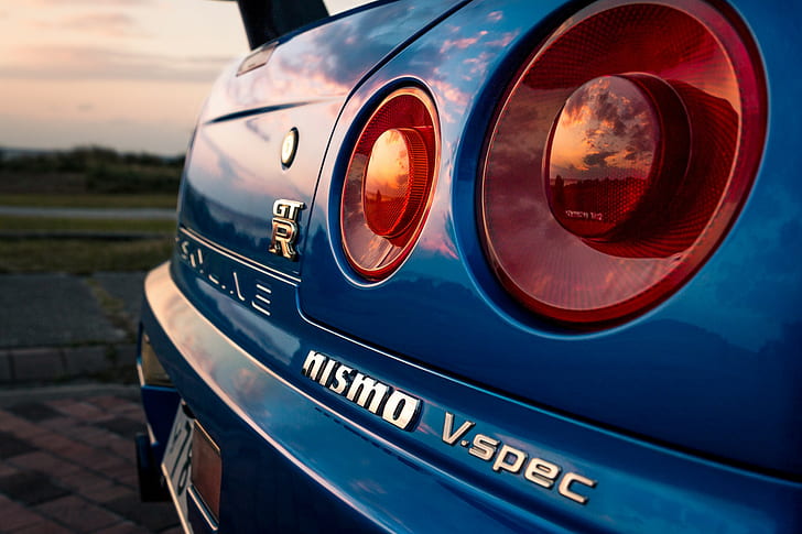 Nissan, Nissan Skyline GT-R R34, car, blue, JDM, Nismo