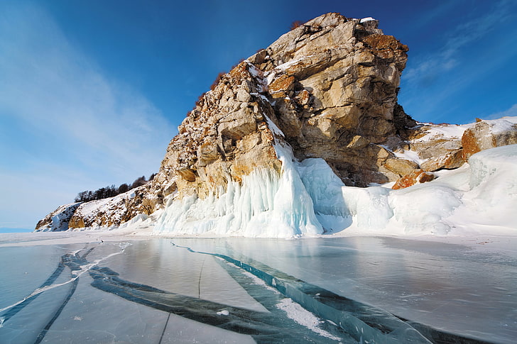 ice, lake, winter, nature, landscape, cold temperature, beauty in nature, HD wallpaper