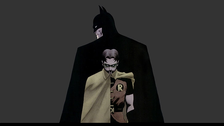 Batman and Robin illustration, comics, Bruce Wayne, Robin (character), HD wallpaper