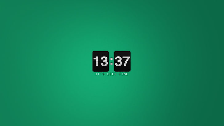 1337, time, numbers, minimalism, typography, simple background, HD wallpaper