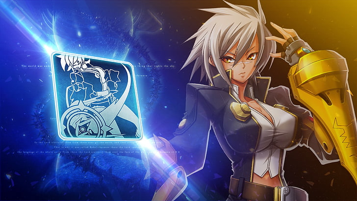 white hair anime character, Blazblue, Bullet (Blazblue), one person