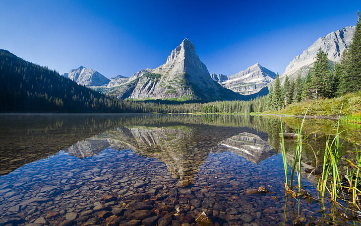 nature, landscape, mountains, Glacier National Park, Montana, HD wallpaper