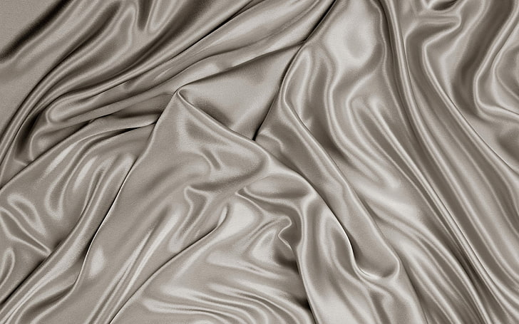 gray garment, satin, silk, cloth, texture, backgrounds, textile, HD wallpaper