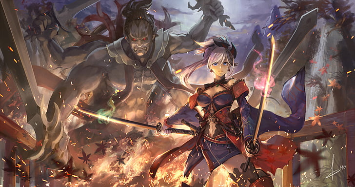 Fate Series, Fate/Grand Order, Miyamoto Musashi, human representation