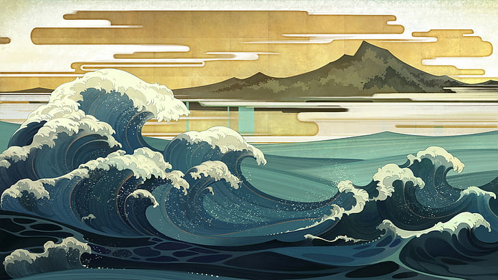 hd wallpaper sea asia waves artwork japanese art ukiyo e the great wave off kanagawa wallpaper flare sea asia waves artwork japanese art