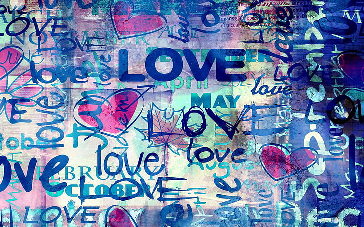 brown and multicolored wallpaper, sign, love, acceptance, colorful