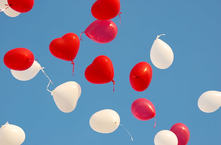 Valentines Day Heart Balloons, Holidays, Valentine's Day, Love