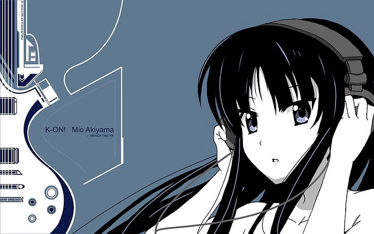 girl anime character illustration, K-ON!, Akiyama Mio, technology