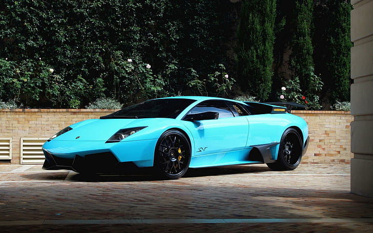 Lamborghini murcielago lp 670 4 blue,, teal lamborghini gallardos, HD wallpaper