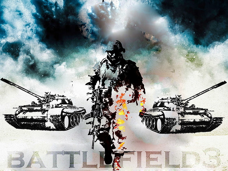 Battlefield 3 digital wallpaper, tank, transportation, one person, HD wallpaper