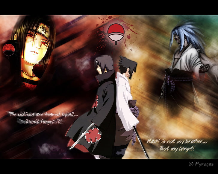 Uchiha Itachi and Sasuke wallpaper, Anime, Naruto, Itachi Uchiha, HD wallpaper