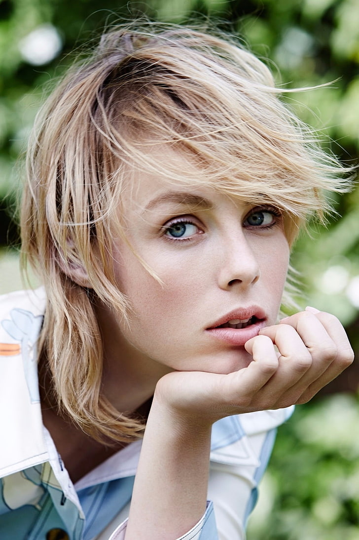 Edie Campbell, model, women, blond hair, one person, portrait