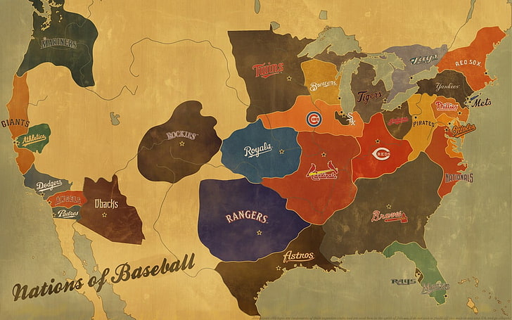 MLB Bucket List Map Major League Baseball Ball Park Tour Map  Etsy
