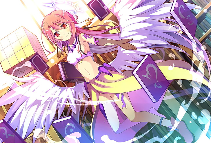 anime, No Game No Life, Jibril, purple, art and craft, indoors, HD wallpaper