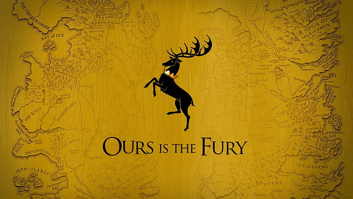 Ours Is The Fury print, Game of Thrones, stags, House Baratheon