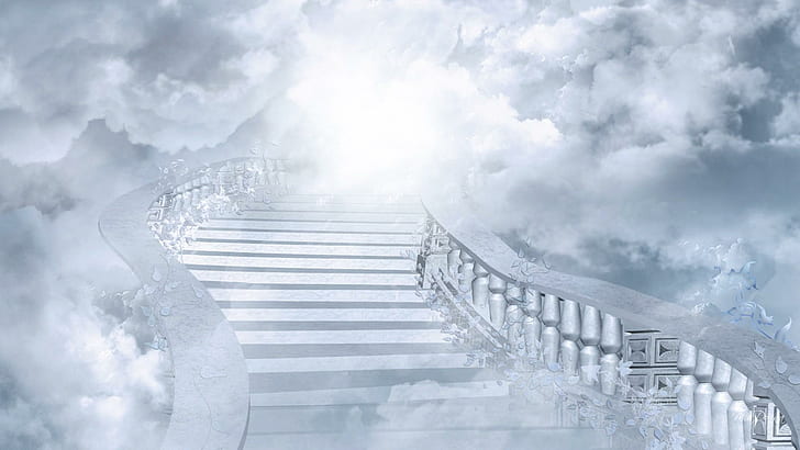 Stairway Into The Light, soft, wonder, stairs, heaven, belief, HD wallpaper