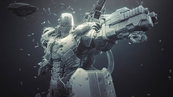Marvel War Machine digital wallpaper, Iron Man, futuristic, technology