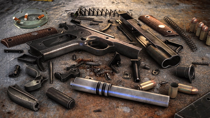 weapon, firearm, gun, gun accessory, trigger, pistol, handgun, HD wallpaper