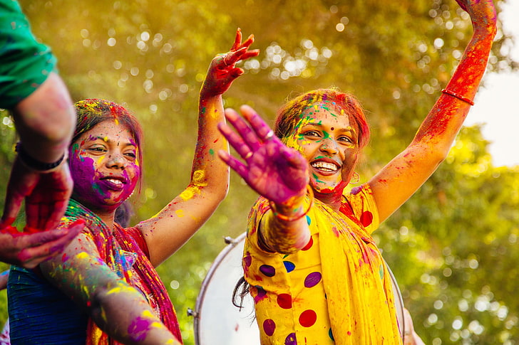 color, colours, festival, hindu, holi, india, spring, HD wallpaper