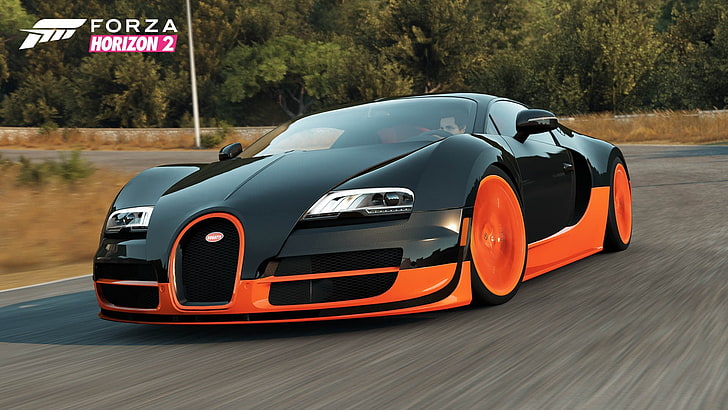 Forza Horizon 2 game cover, Bugatti Veyron, video games, car, HD wallpaper