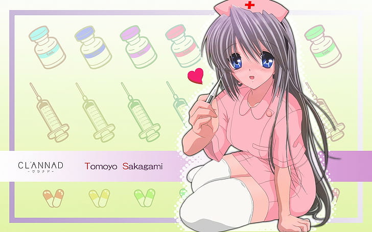 Melancholy of haruhi suzumiya, Girl, Nurse, Thermometer, Medicine, HD wallpaper