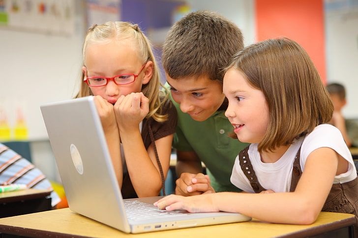 HD wallpaper: gray laptop computer, children, school, desk, education,  learning | Wallpaper Flare