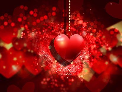 HD wallpaper: hearts, red, love, background, romantic, bokeh, Valentine's Day | Wallpaper Flare