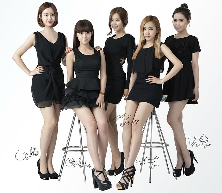 crayonpop, K-pop, Asian, women, group of women, standing, black dress