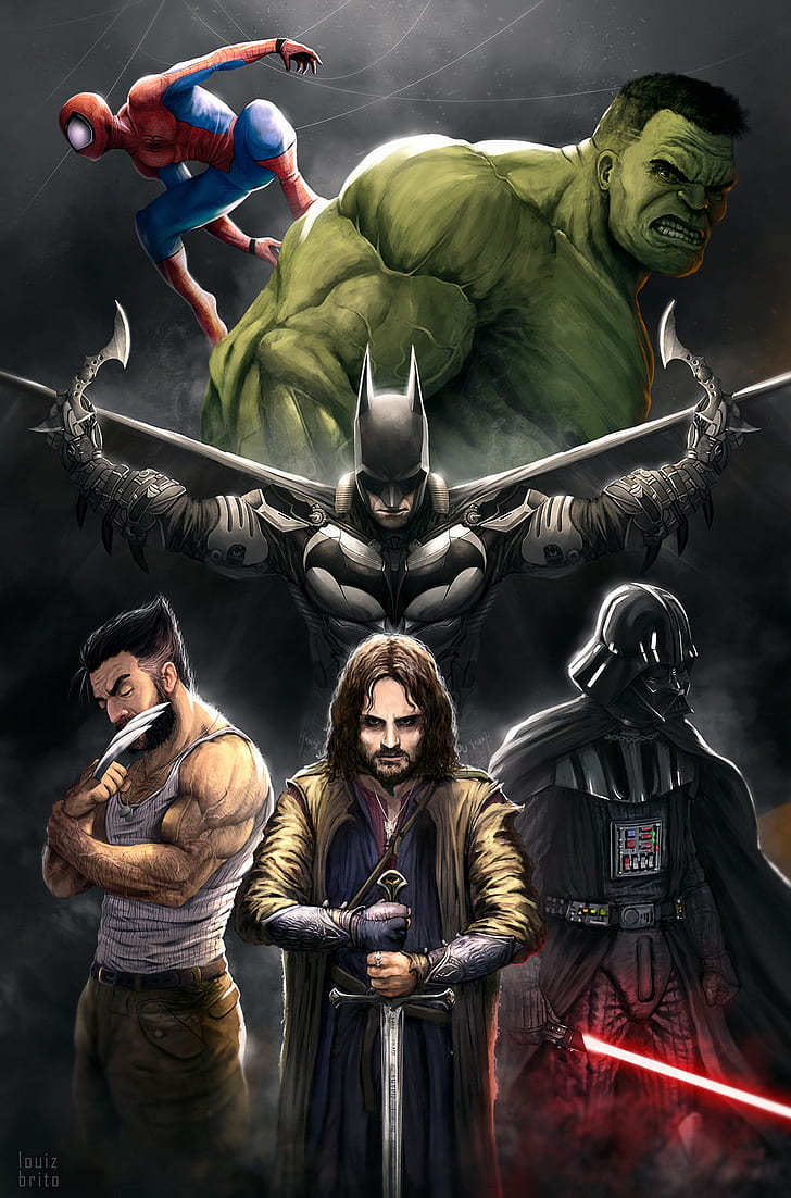 HD wallpaper: Marvel Comics, Spider-Man, Wolverine, Hulk, DC Comics, Batman  | Wallpaper Flare