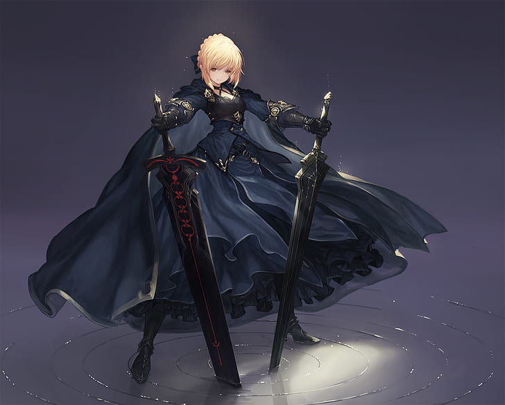 Fate/Stay Night, sword, Fate Series, anime girls, Saber Alter, HD wallpaper