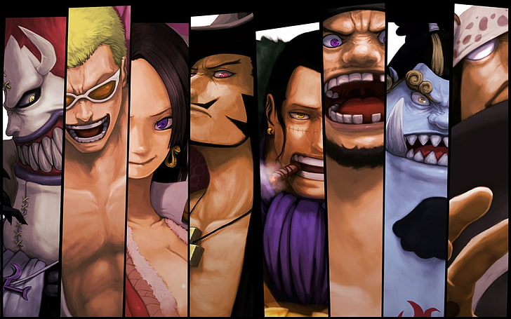 One Piece characters illustration, Anime, Bartholomew Kuma, Boa Hancock