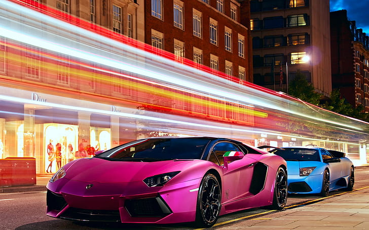 building, car, Evening, Italian, Lamborghini, Lamborghini Aventador, HD wallpaper