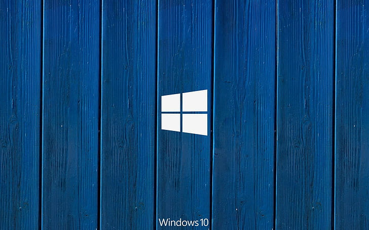 blue, Windows 10, wood HD wallpaper