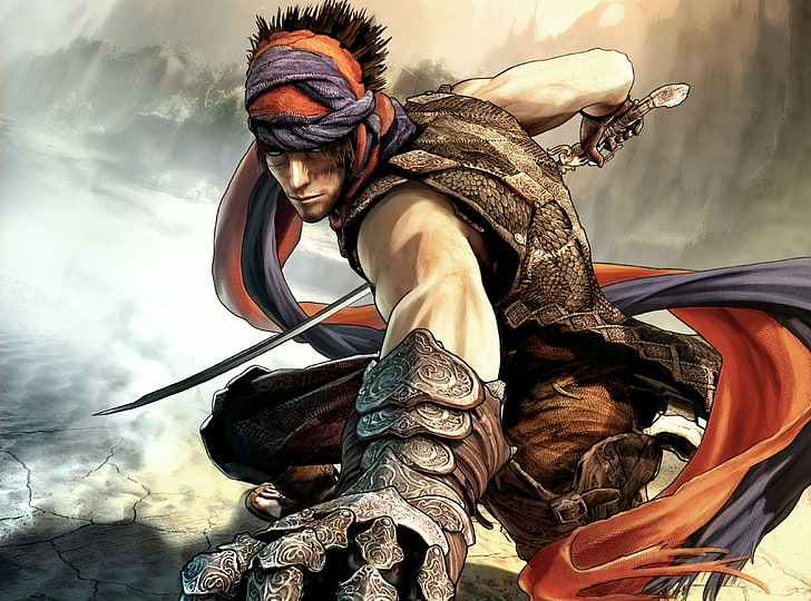 Prince Of Persia Prodigy Video Game, man holding sword illustration