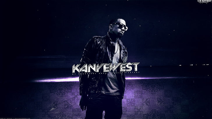 Kanye West poster, jacket, glasses, look, space, men, one Person