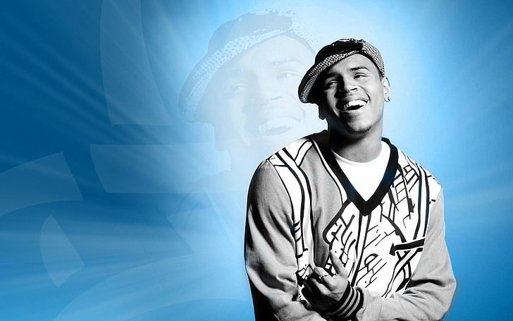 Chris Brown, background, smile, look, teeth, people, men, one Person, HD wallpaper
