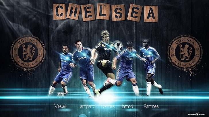 Chelsea Football Team digital wallpaper, shamsi, emblem mata