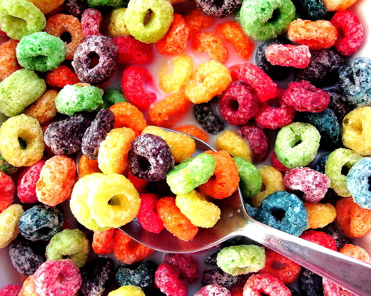 multicolored cereal, food, eating, food and drink, multi colored, HD wallpaper
