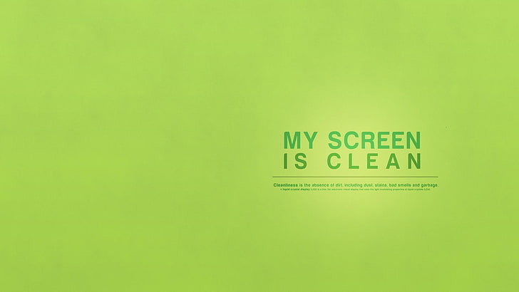 my screen is clean poster, minimalism, simple background, quote, HD wallpaper