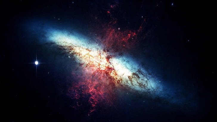 cosmic galaxy, artwork, space art, night, illuminated, star - space, HD wallpaper