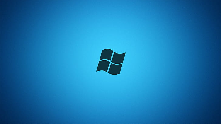 Windows 10, minimalism, blue background, yellow background HD wallpaper