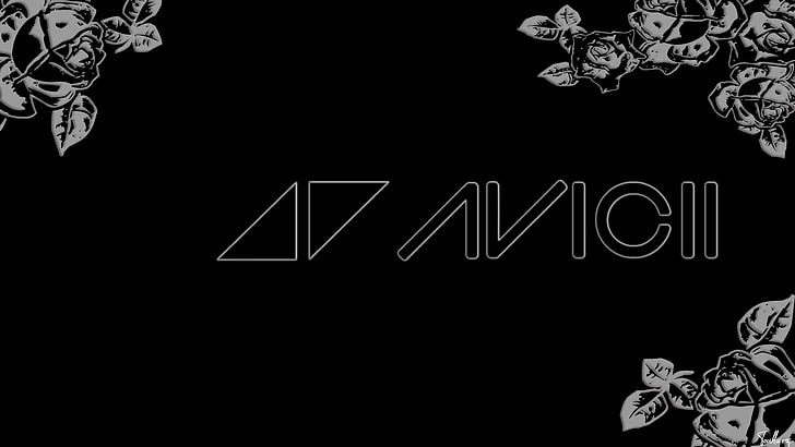 Avicii, roses, dark, text, communication, western script, no people, HD wallpaper