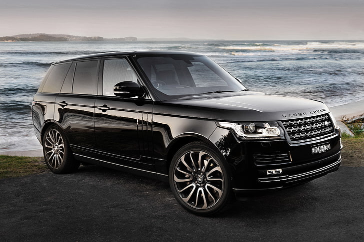 black Range Rover SUV, Land Rover, Vogue