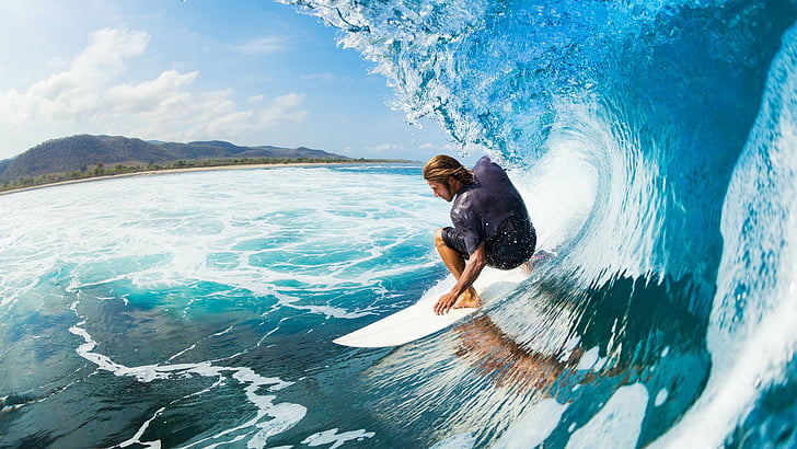 surfing, water, sea, ocean, beach, summer, vacation, swimming, HD wallpaper