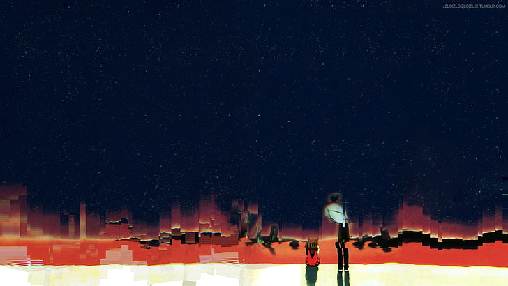 untitled, glitch art, abstract, anime, Neon Genesis Evangelion, HD wallpaper